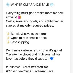 Winter Clearance Sale Announcement